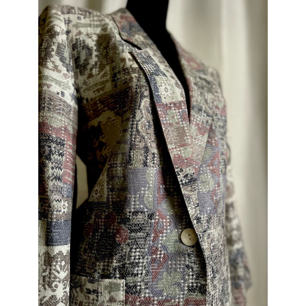 Vintage Danielle B Single Breasted Multi-Color Aztec Blazer Size S